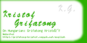 kristof grifatong business card